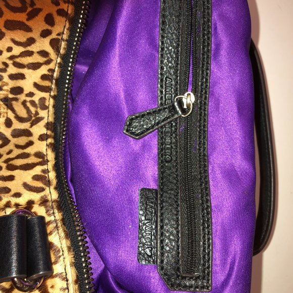 Aimee Kestenberg Tamitha Satchel Leopard Calf Hair Genuine Leather Purse - Picture 15 of 16